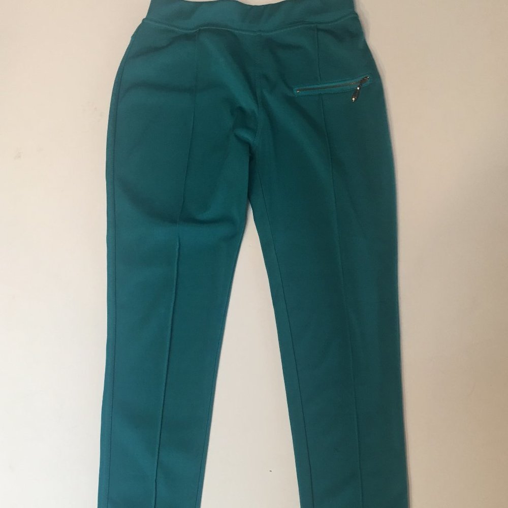 LEGGINGS GREEN "ALWAYS" L/EL GREAT ZIPPER POCKETS